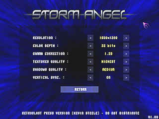 Graphic Options Screen